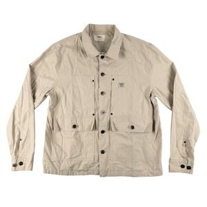 P&Co‎ Canvas Shacket Mens XXL Tan Beige Chore Coat 2778  Workwear Utility Jacket
